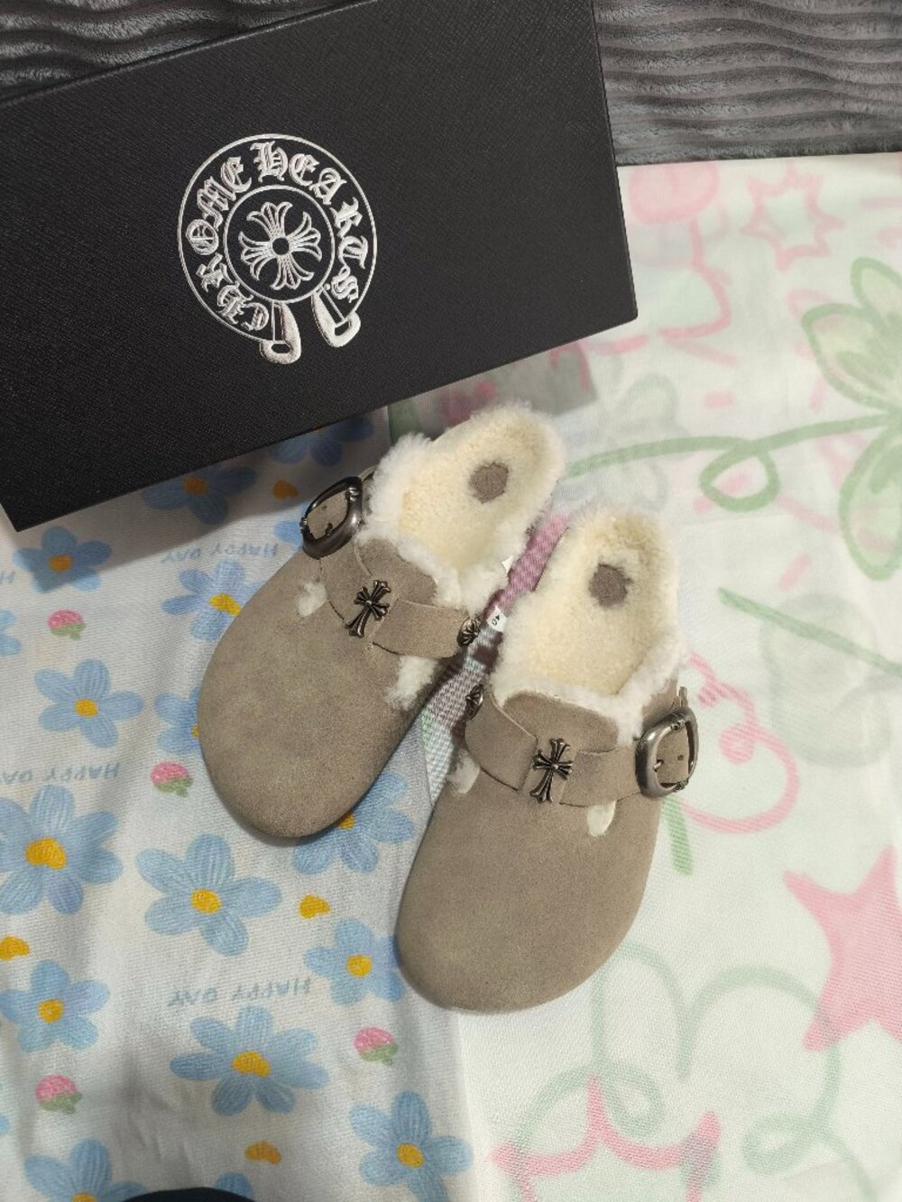 Chrome Hearts Fleece-Lined Wrapped Slippers
